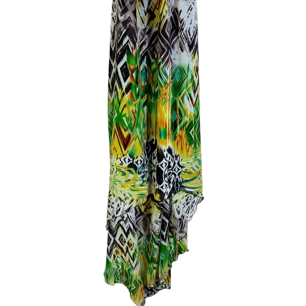 Allen B Womens Boho Tribal Halter Maxi Dress Size S Multicolor Festival Beachy - Picture 5 of 8